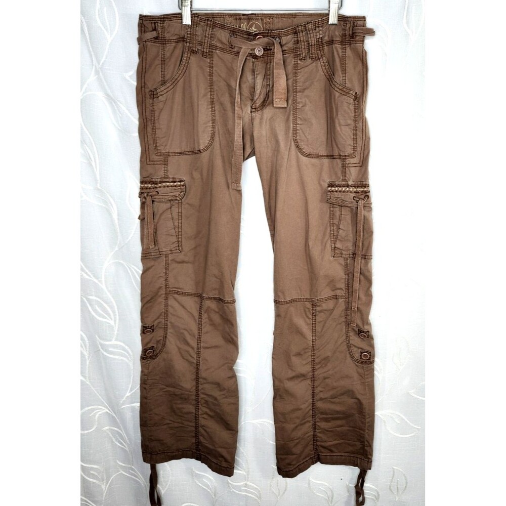 Hollister Baggy Camo Cargo Pants Large Adjustable Rise Y2K Grunge Utility Style - Picture 2 of 13